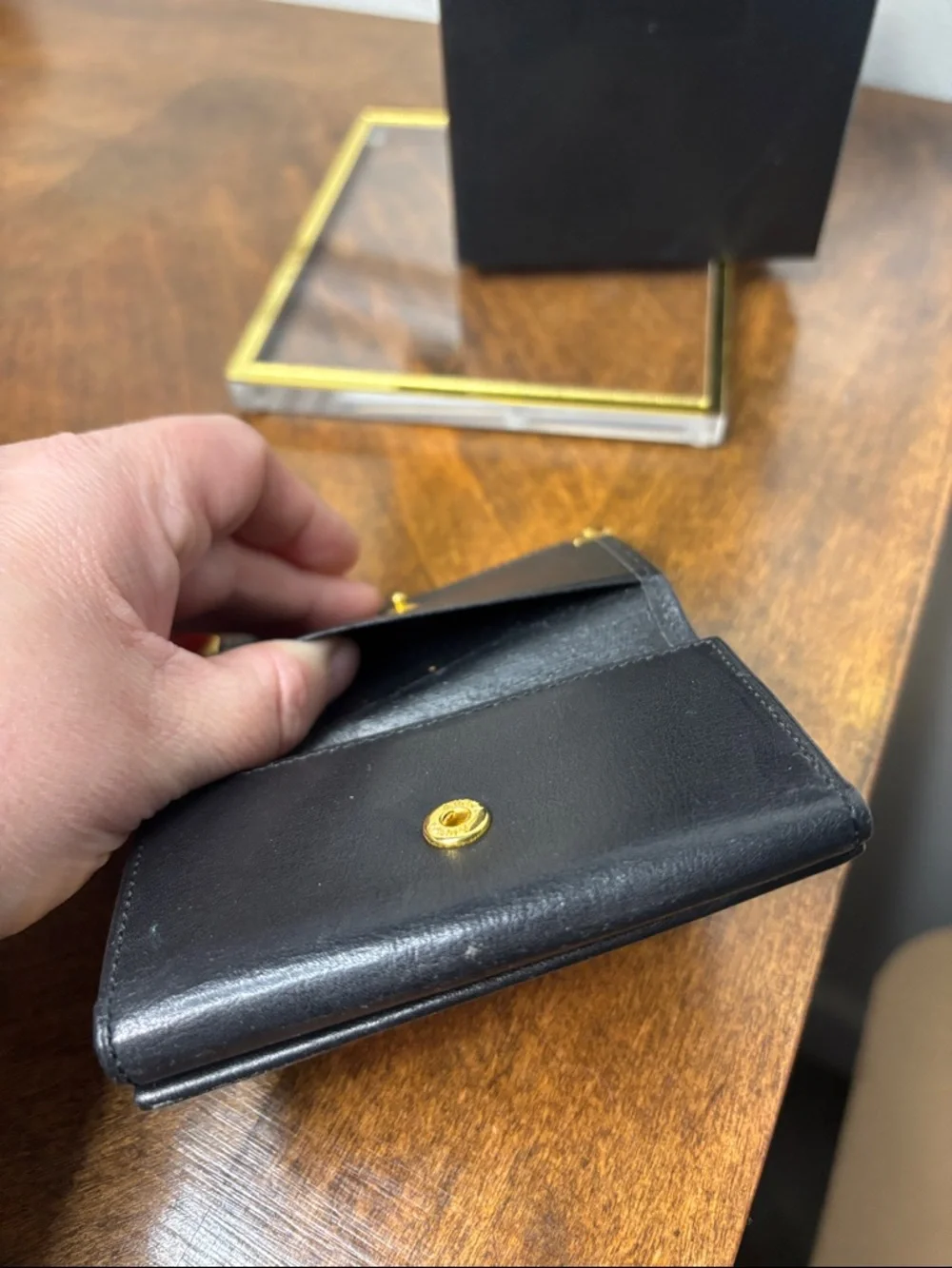 Yves Saint Laurent Black Leather Key & Card Holder Wallet- Full Inclusion - Picture 6 of 16